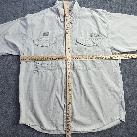 Florida Gators Columbia PFG Shirt Mens Large Button Up Vented College NCAA Beige - Picture 8 of 13